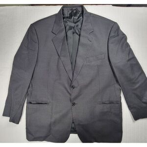 Men's Houndstooth Blazer\‎ Sz 46R\ Blue Gray\ Wool Silk\ E.Thomas\ Italy